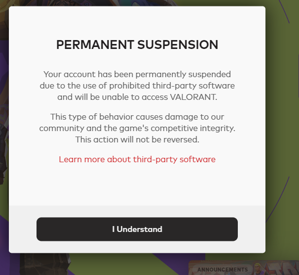 Permanent Suspension? VALORANT