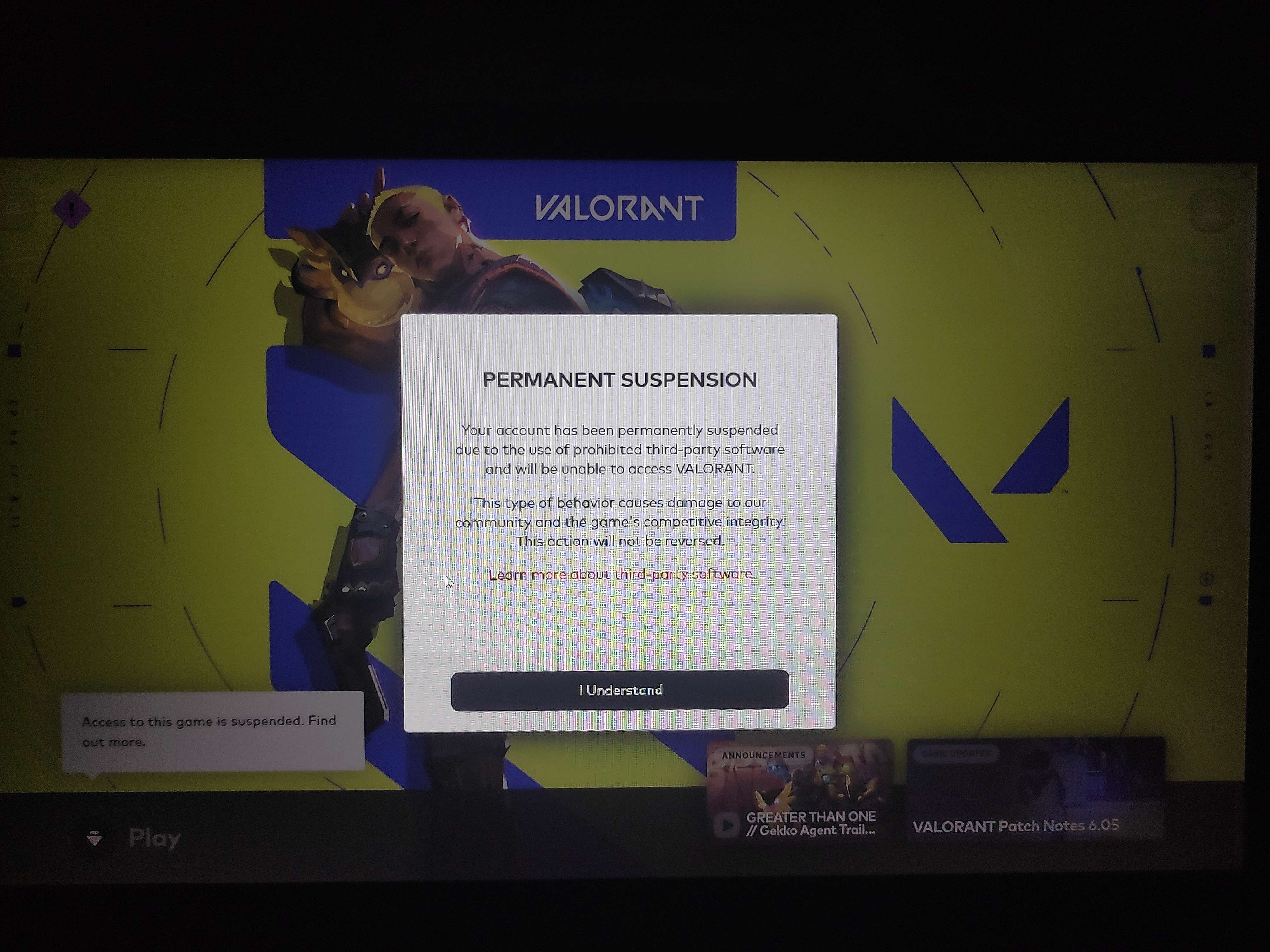 Permanent Suspension VALORANT