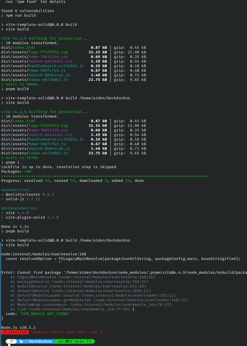 Cannot build on server solidjs