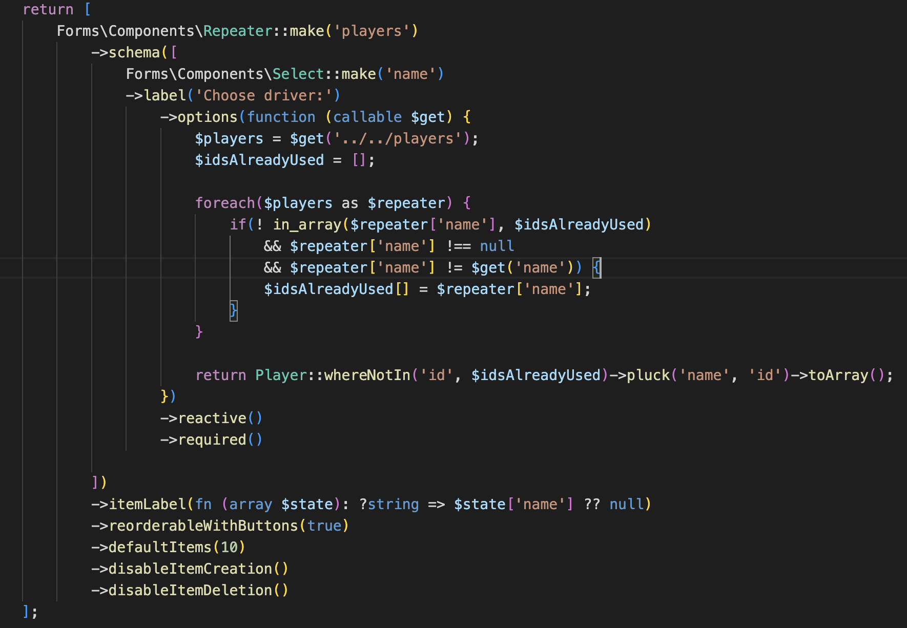 Index of Repeater Filament