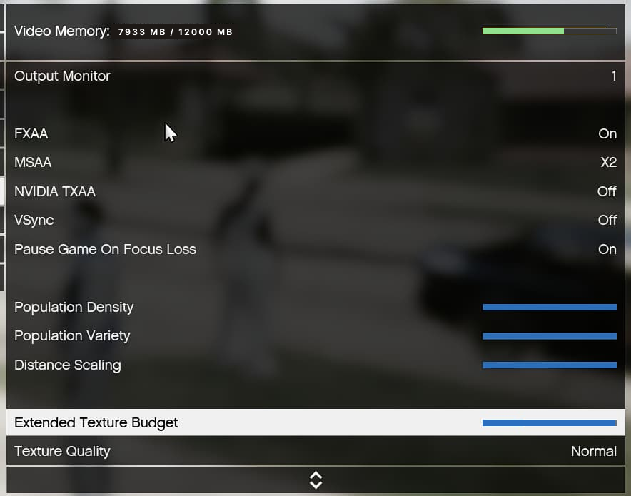 Texture Budget VRAM RSM.GG Freeroam