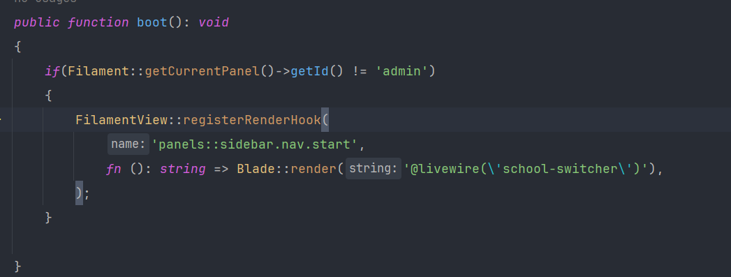 Get Filament id Panel - Filament
