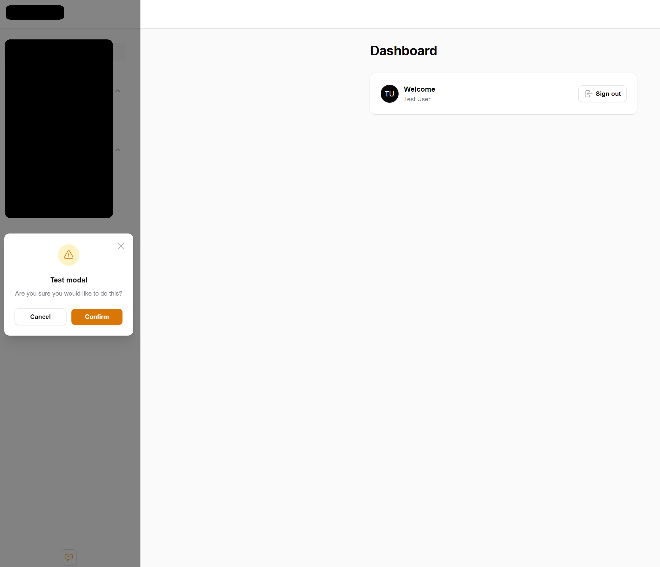 Action in panelssidebar.footer opens modal in sidebar instead of