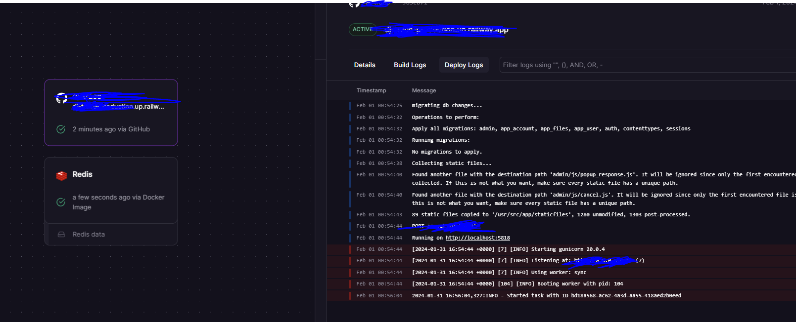 How to setup celery worker in django+redis project? Railway