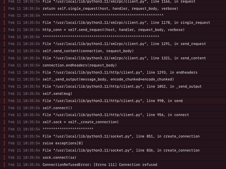 Private Networking XMLRPC Server Connection Refused Railway