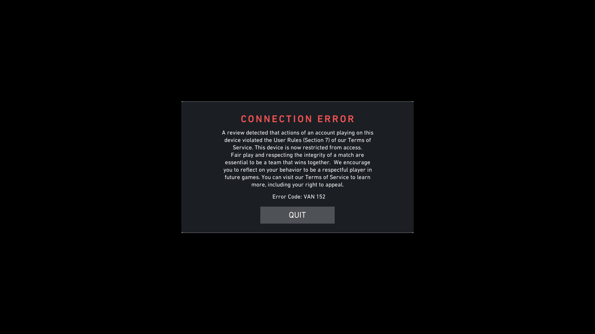 False hardware ID ban VALORANT